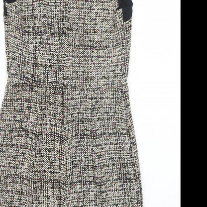 FOREVER 21 Womens Multicoloured Geometric Polyester A-Line Size XS Round Neck Zip
