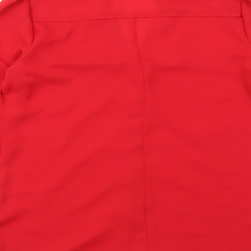 Womens UK Size 10 Oasis Red Basic Button-Up