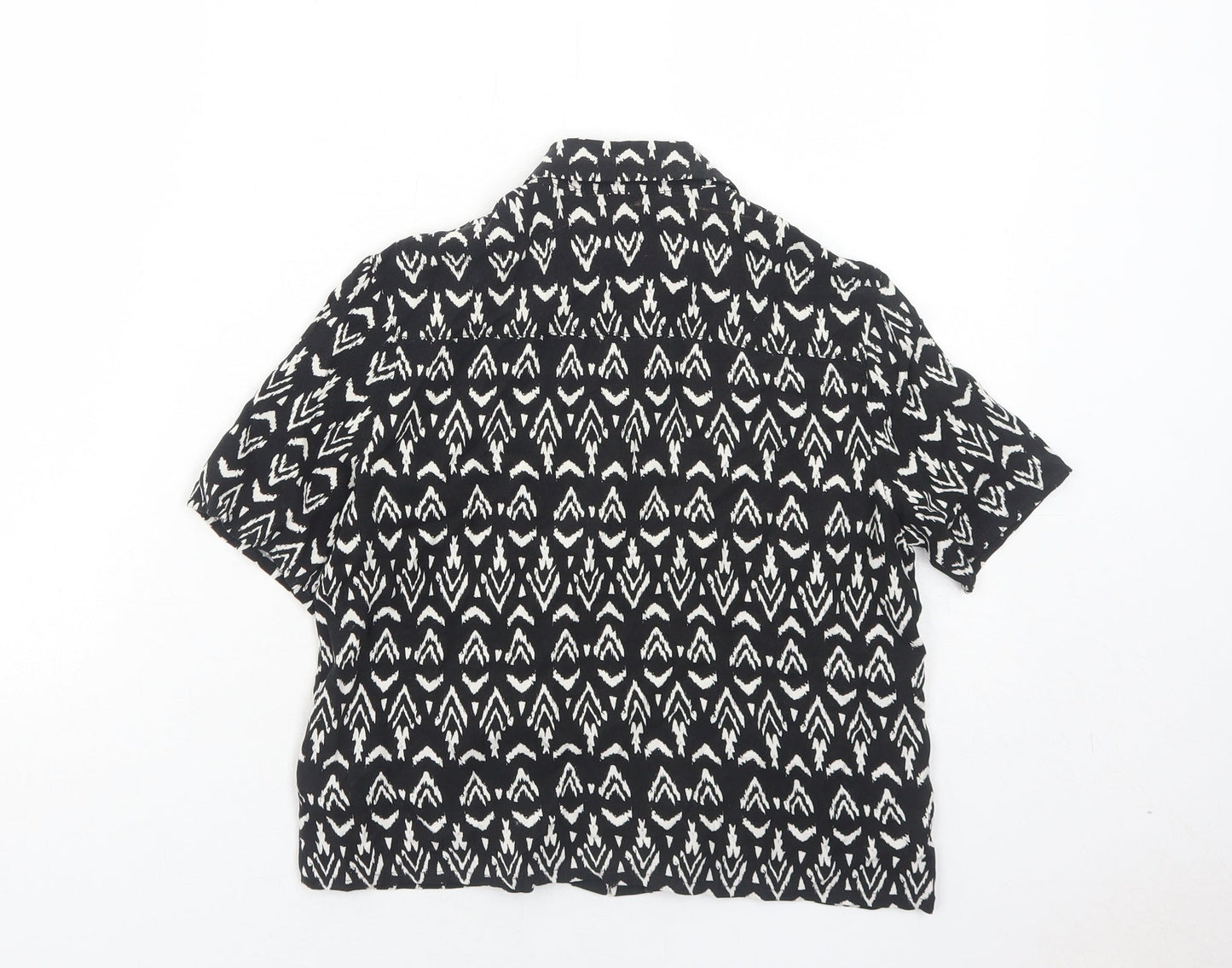 Womens UK Size 6 H&M Black Basic Button-Up