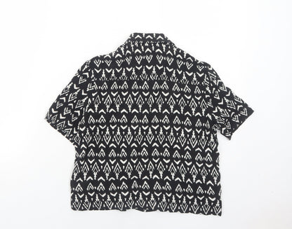 Womens UK Size 6 H&M Black Basic Button-Up
