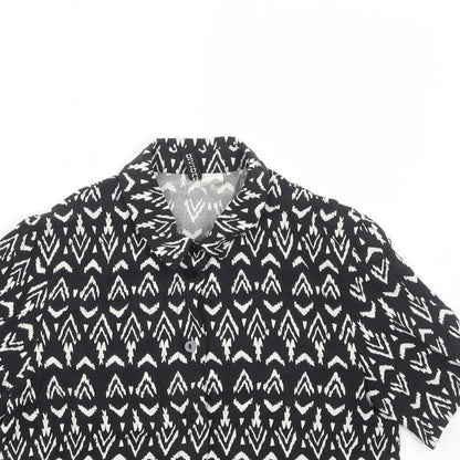 Womens UK Size 6 H&M Black Basic Button-Up