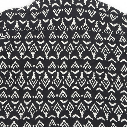 Womens UK Size 6 H&M Black Basic Button-Up