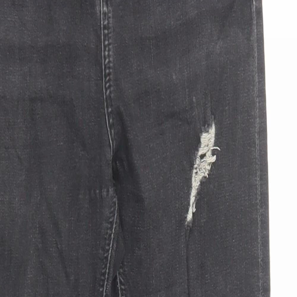 Topshop Womens Black Cotton Skinny Jeans Size 26 in L30 in Regular Zip