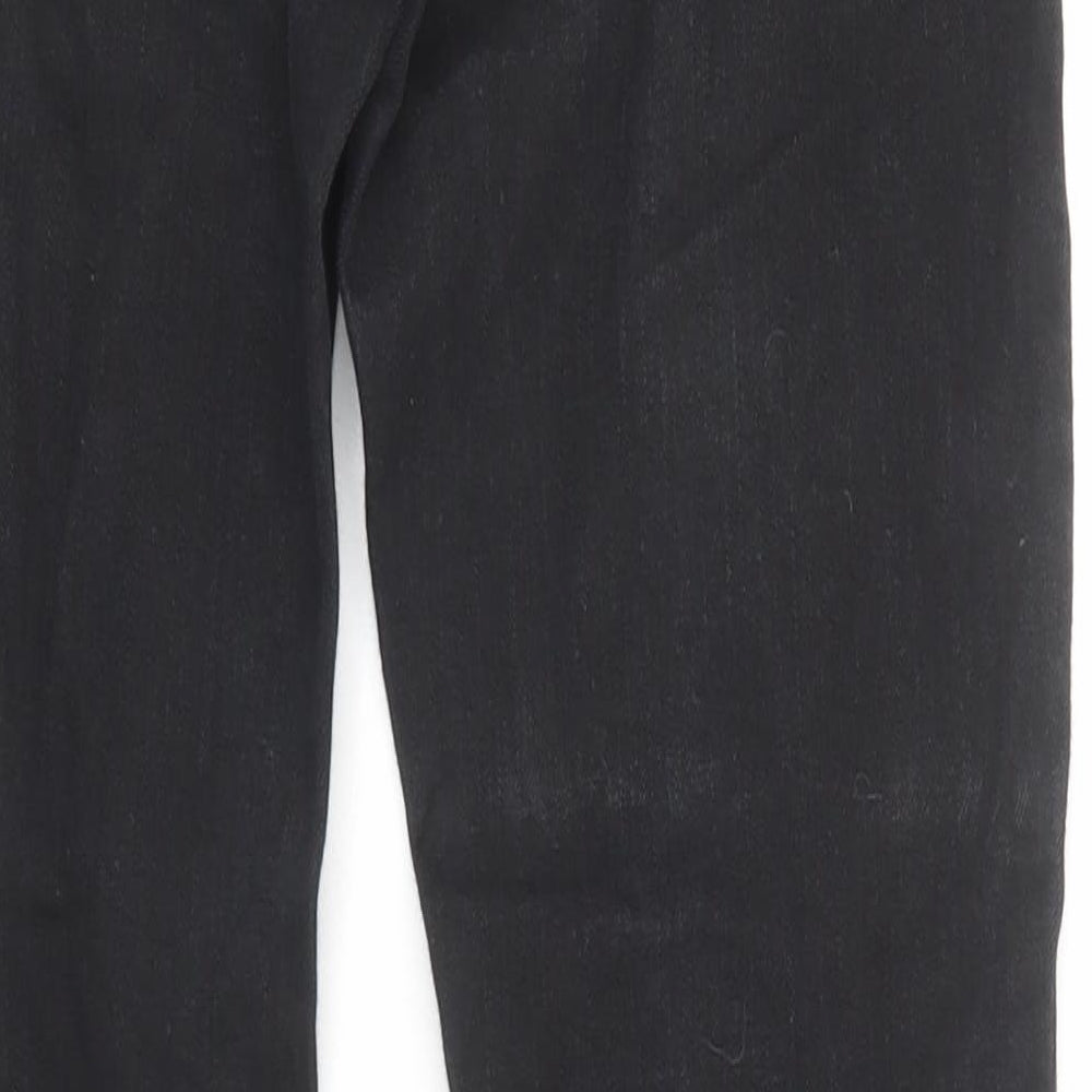 Topshop Womens Black Cotton Skinny Jeans Size 26 in L30 in Regular Zip