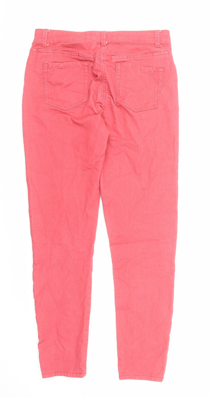 NEXT Womens Pink Cotton Skinny Jeans Size 10 Regular Zip