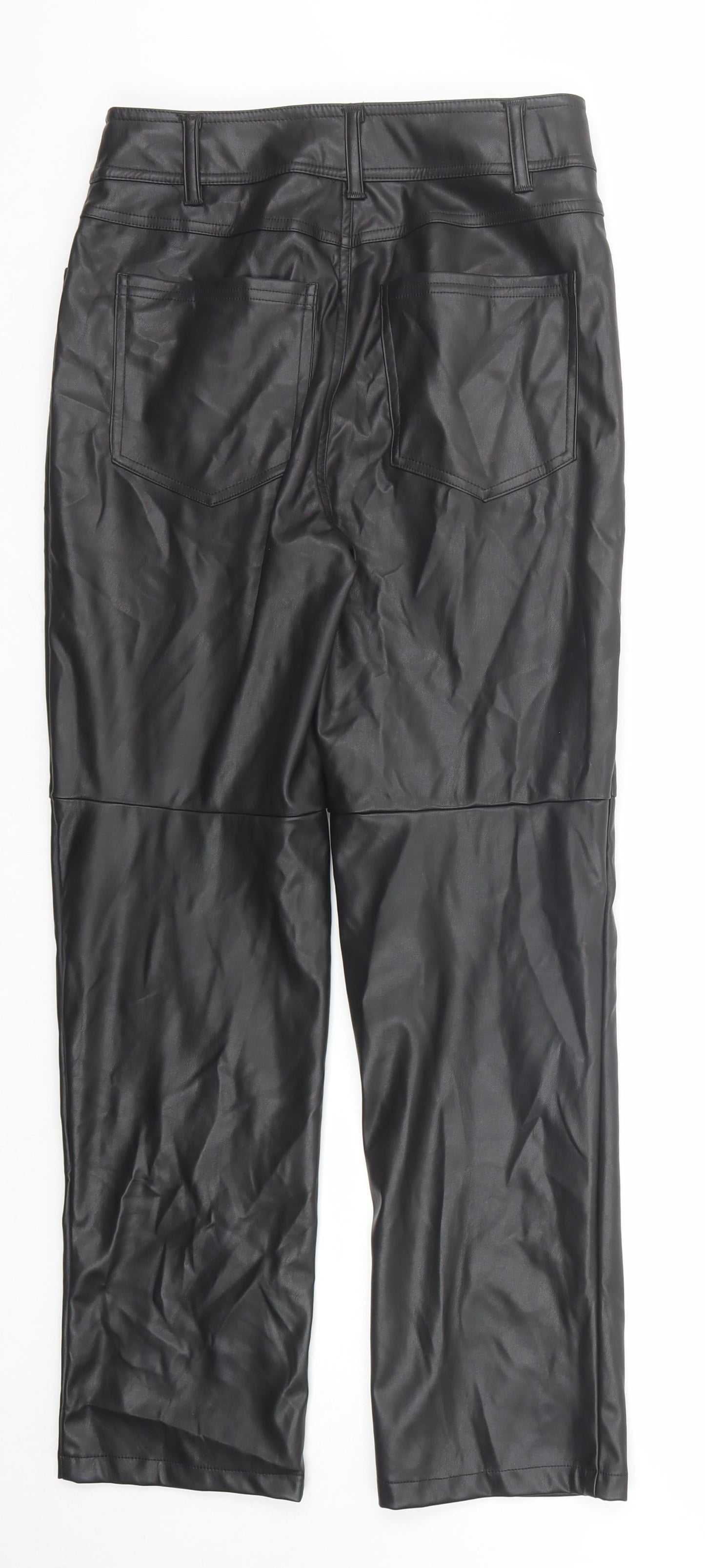 New Look Womens Black Polyester Dress Pants Trousers Size 10 Regular Zip