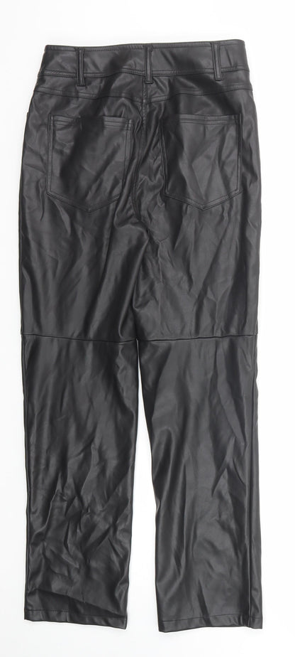 New Look Womens Black Polyester Dress Pants Trousers Size 10 Regular Zip