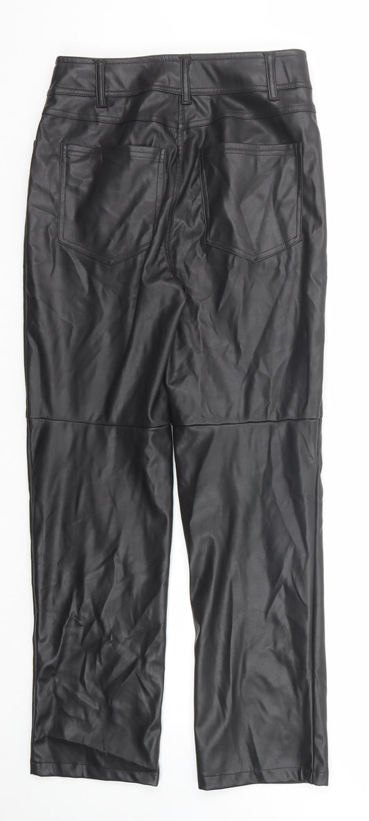 New Look Womens Black Polyester Dress Pants Trousers Size 10 Regular Zip