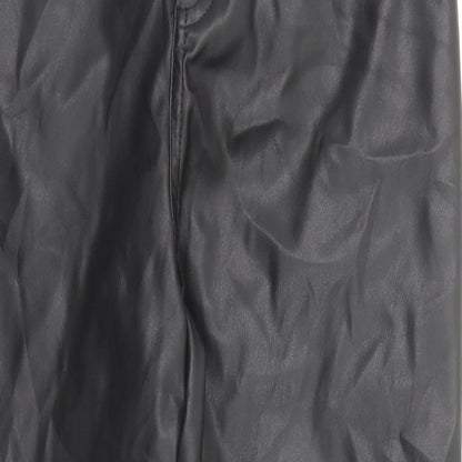 New Look Womens Black Polyester Dress Pants Trousers Size 10 Regular Zip