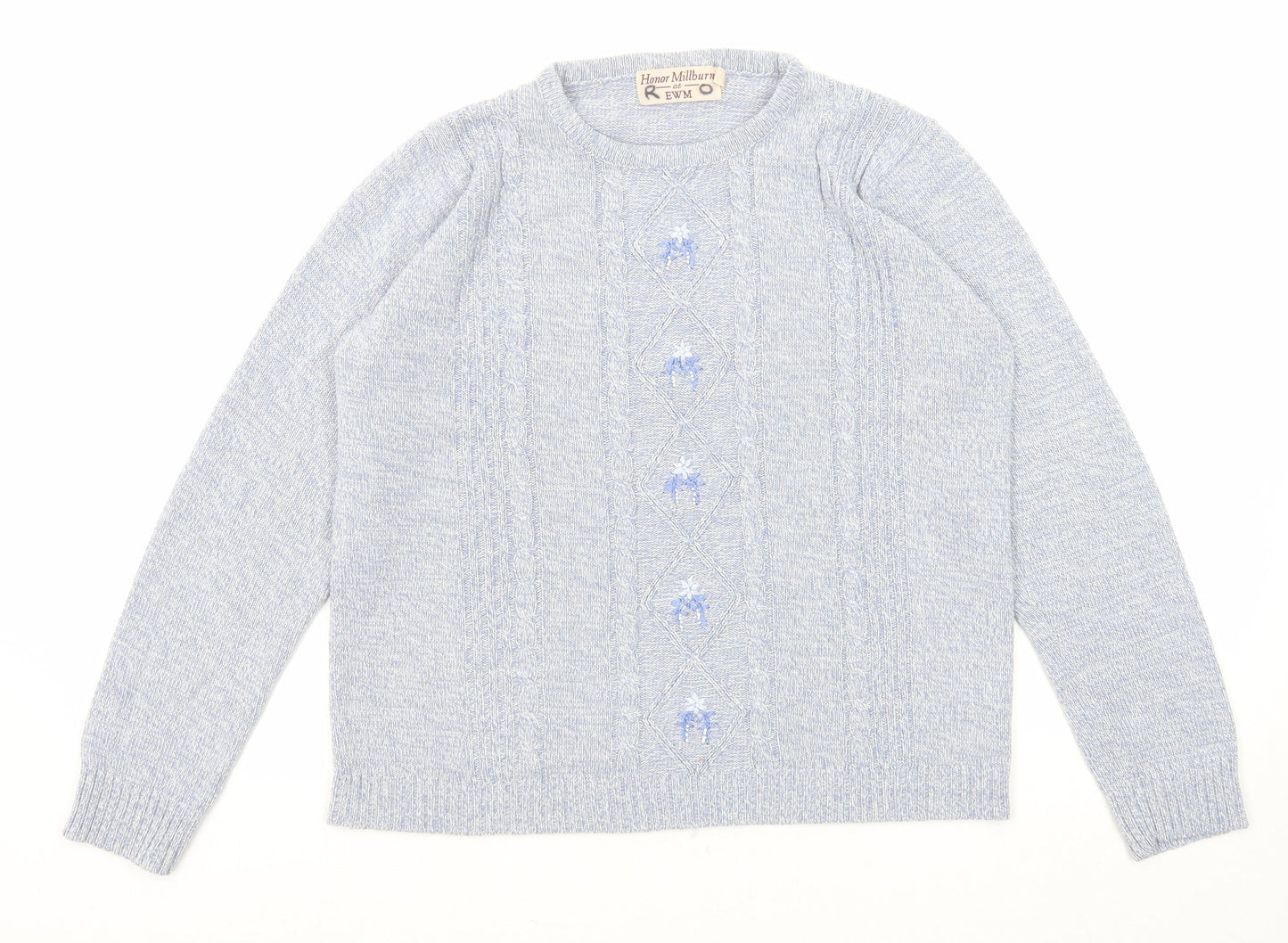 Womens UK Size 14 EWM Blue Pullover Jumper