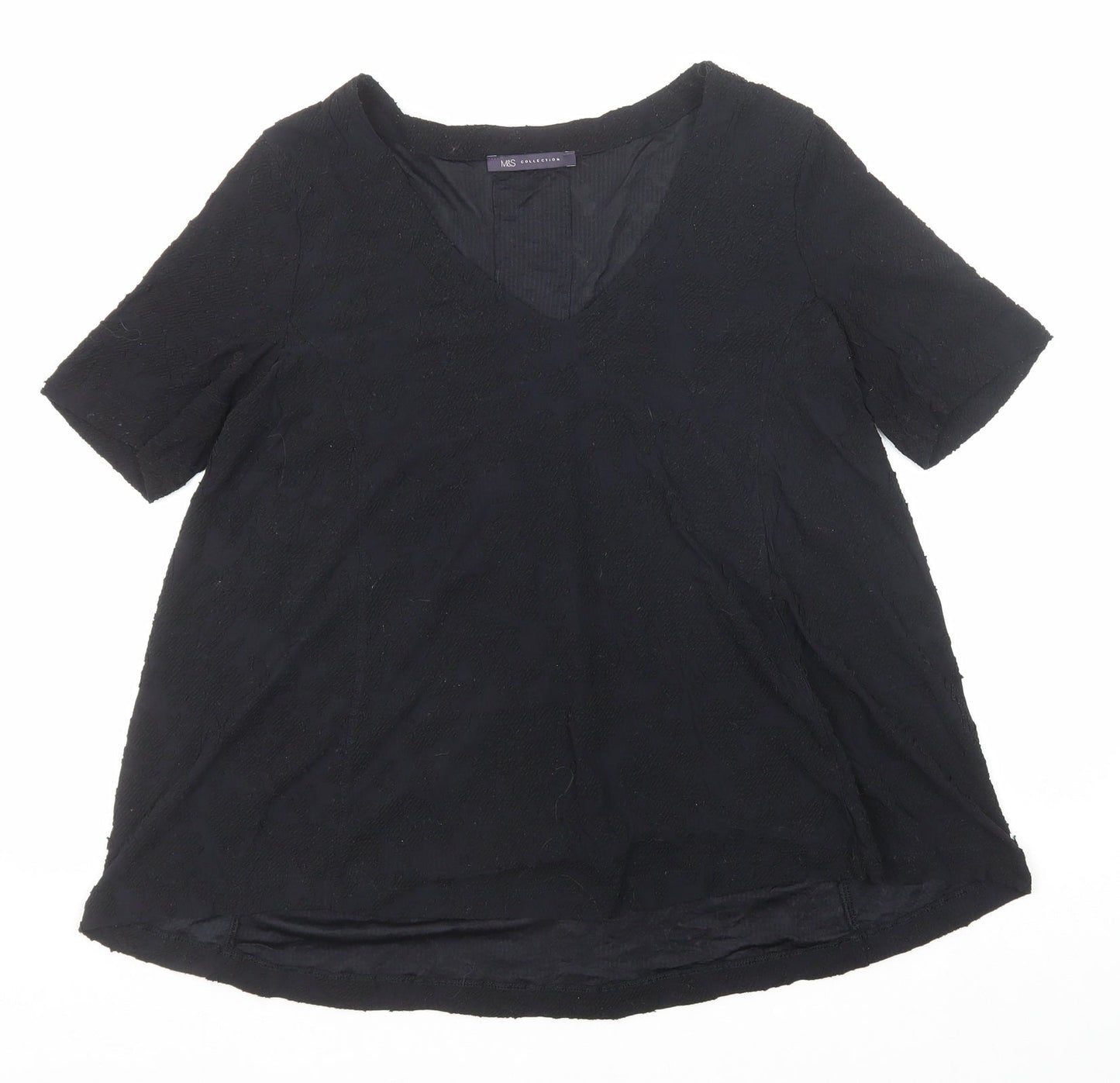 Womens UK Size 12 Marks and Spencer Black Basic Blouse