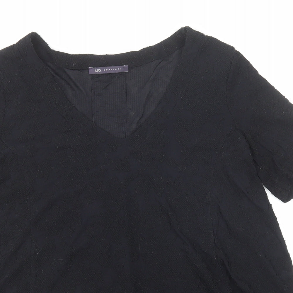 Womens UK Size 12 Marks and Spencer Black Basic Blouse