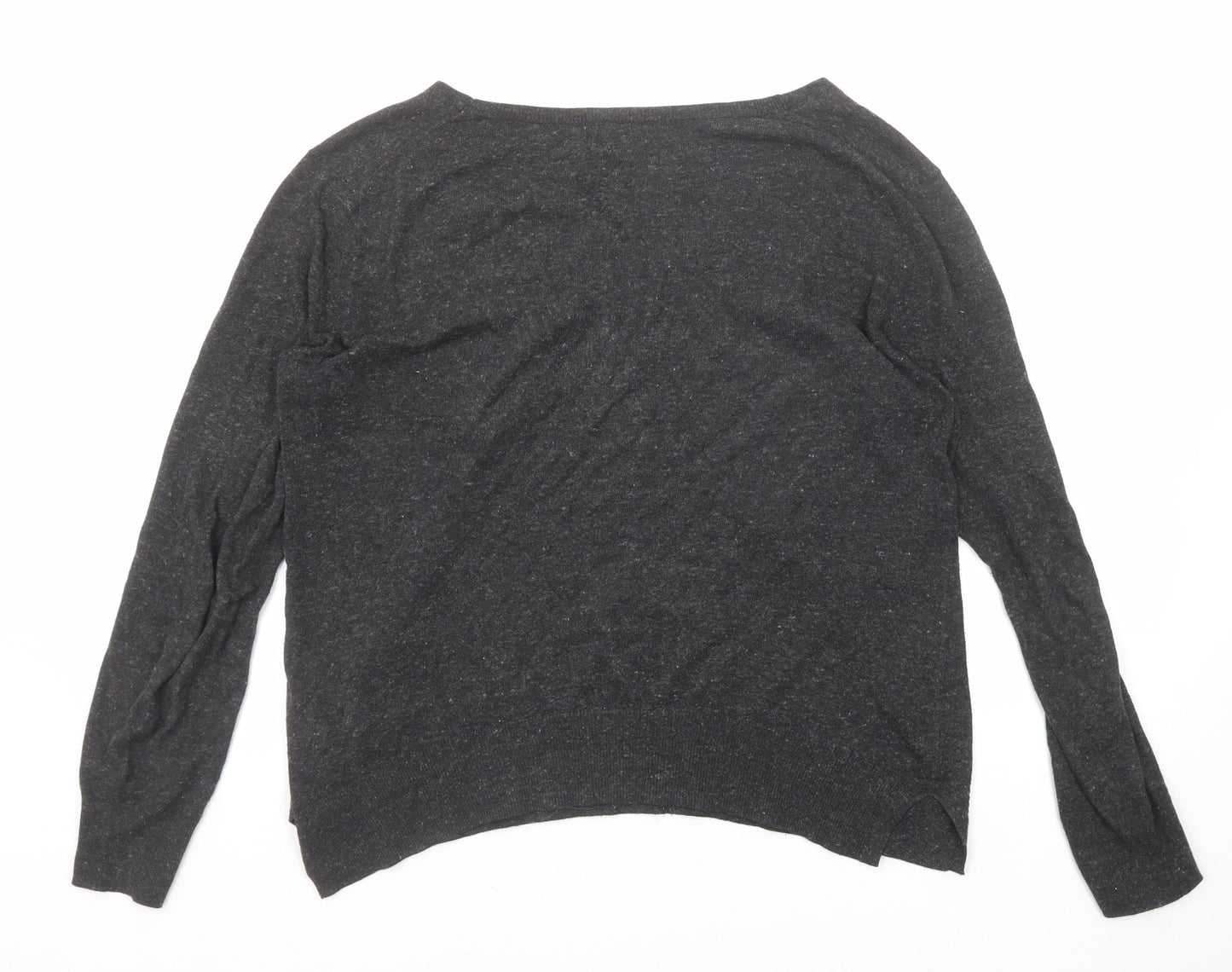 Gap Womens Black V-Neck Cotton Pullover Jumper Size M