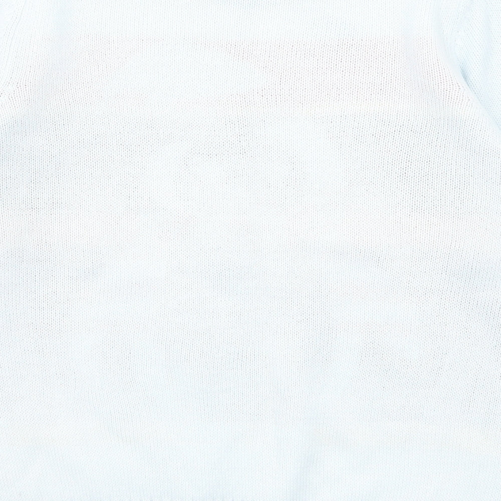 Avenue Womens Blue Round Neck Polka Dot Acrylic Pullover Jumper Size S - Penguin Christmas