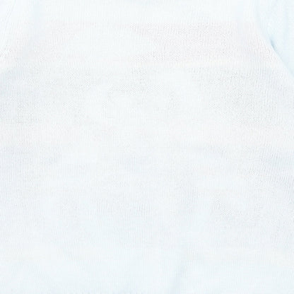 Avenue Womens Blue Round Neck Polka Dot Acrylic Pullover Jumper Size S - Penguin Christmas