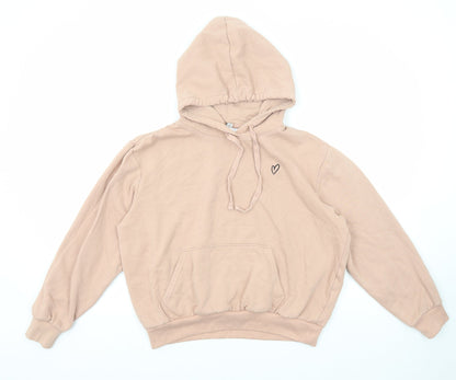 H&M Womens Pink Cotton Pullover Hoodie Size M Pullover