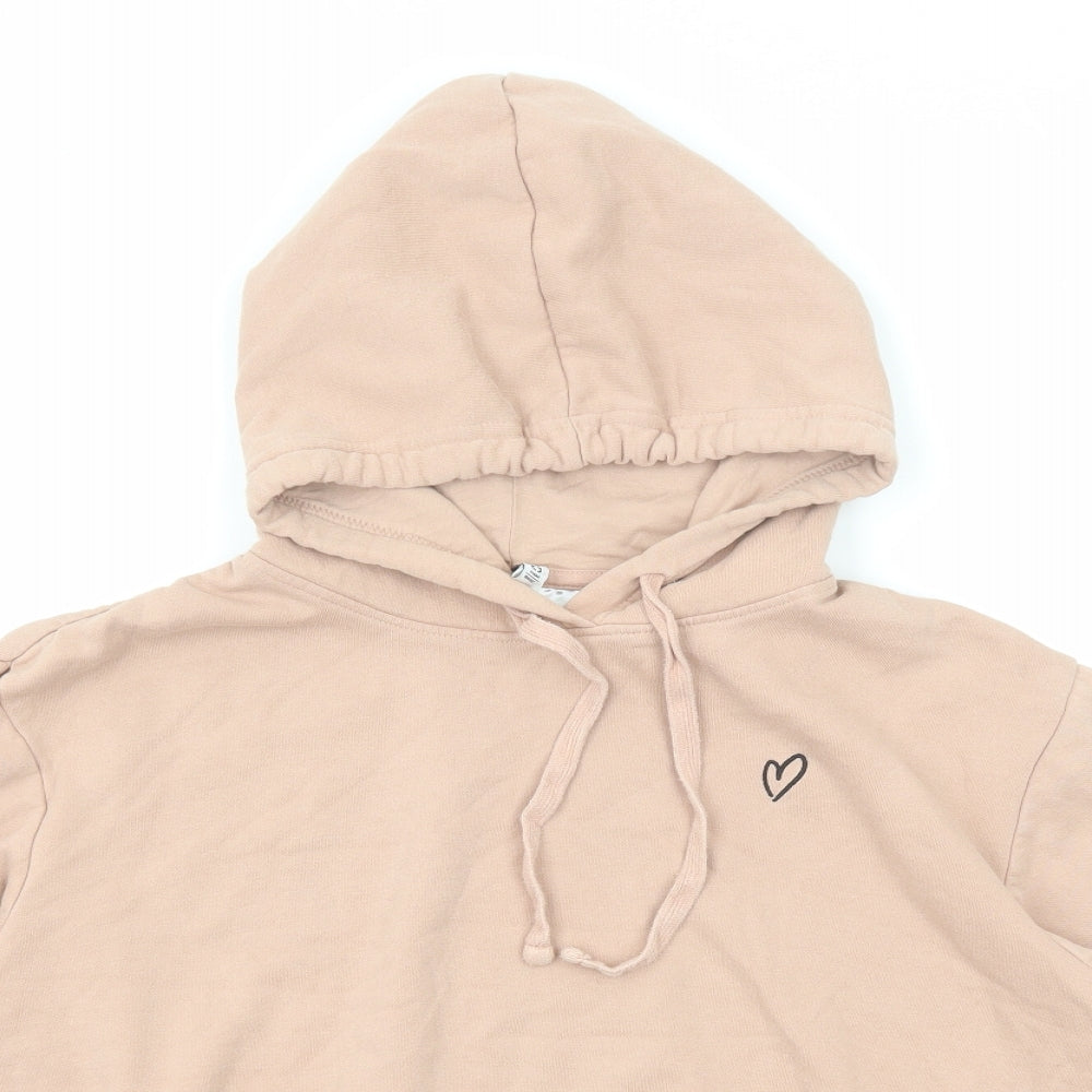 H&M Womens Pink Cotton Pullover Hoodie Size M Pullover