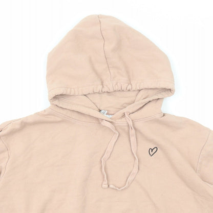 H&M Womens Pink Cotton Pullover Hoodie Size M Pullover