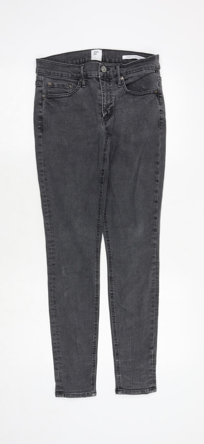 And/Or Womens Grey Cotton Skinny Jeans Size 28 in Extra-Slim Zip