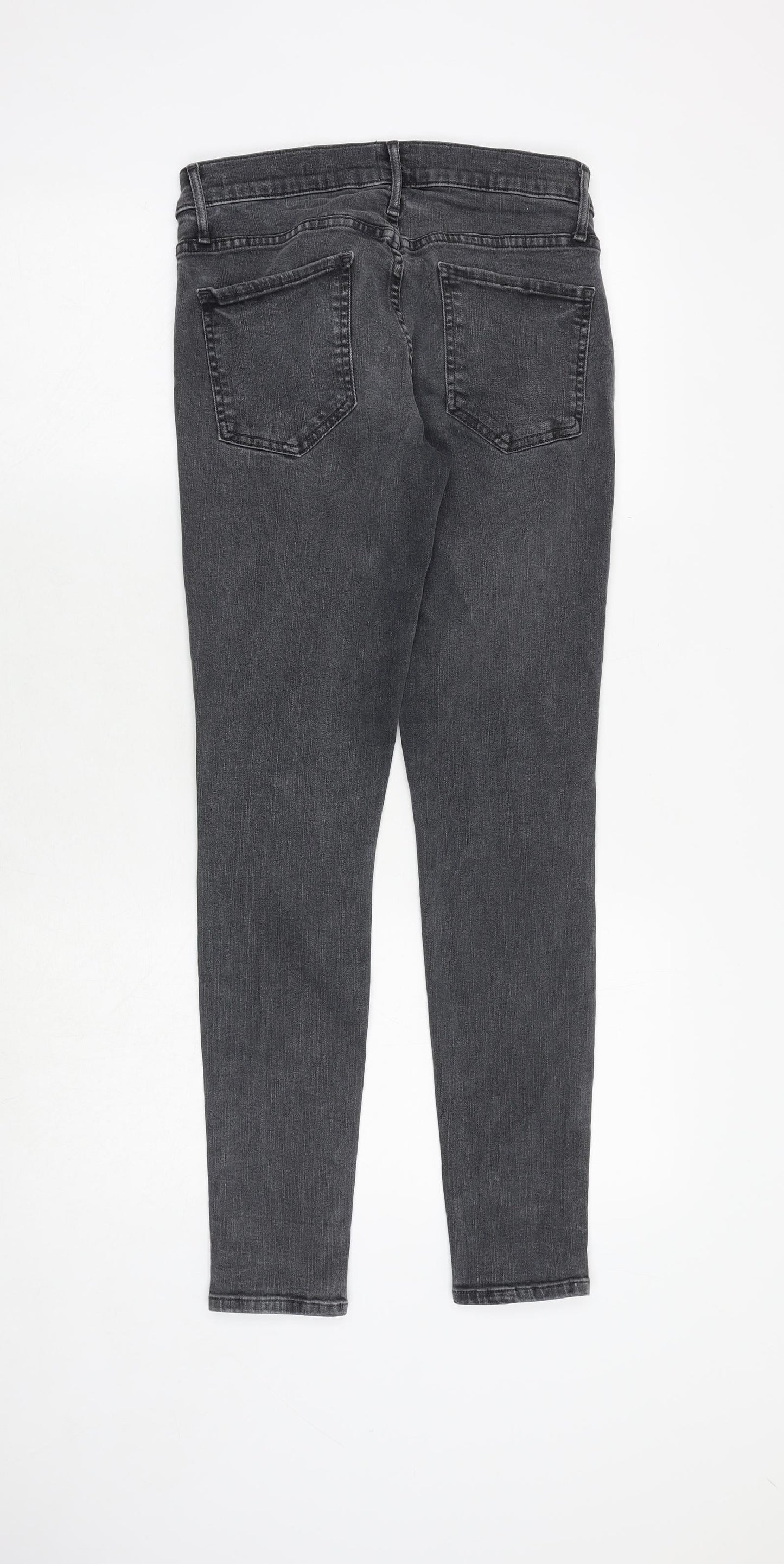 And/Or Womens Grey Cotton Skinny Jeans Size 28 in Extra-Slim Zip