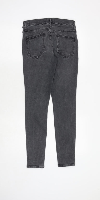 And/Or Womens Grey Cotton Skinny Jeans Size 28 in Extra-Slim Zip