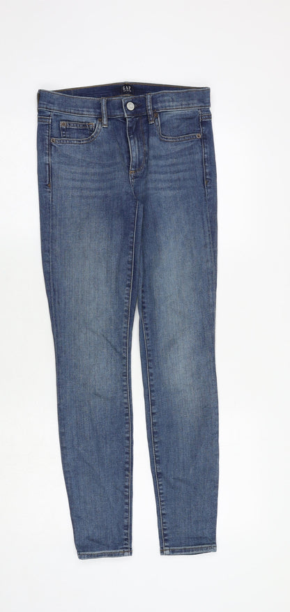 Gap Womens Blue Cotton Skinny Jeans Size 26 in Regular Zip