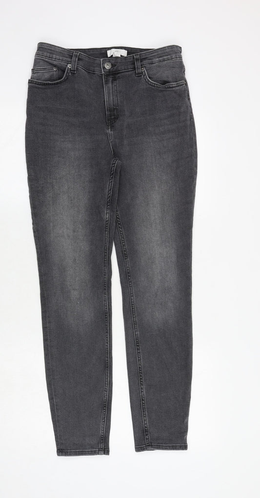 Womens UK Size 10 H&M Regular Fit Skinny Grey Jeans
