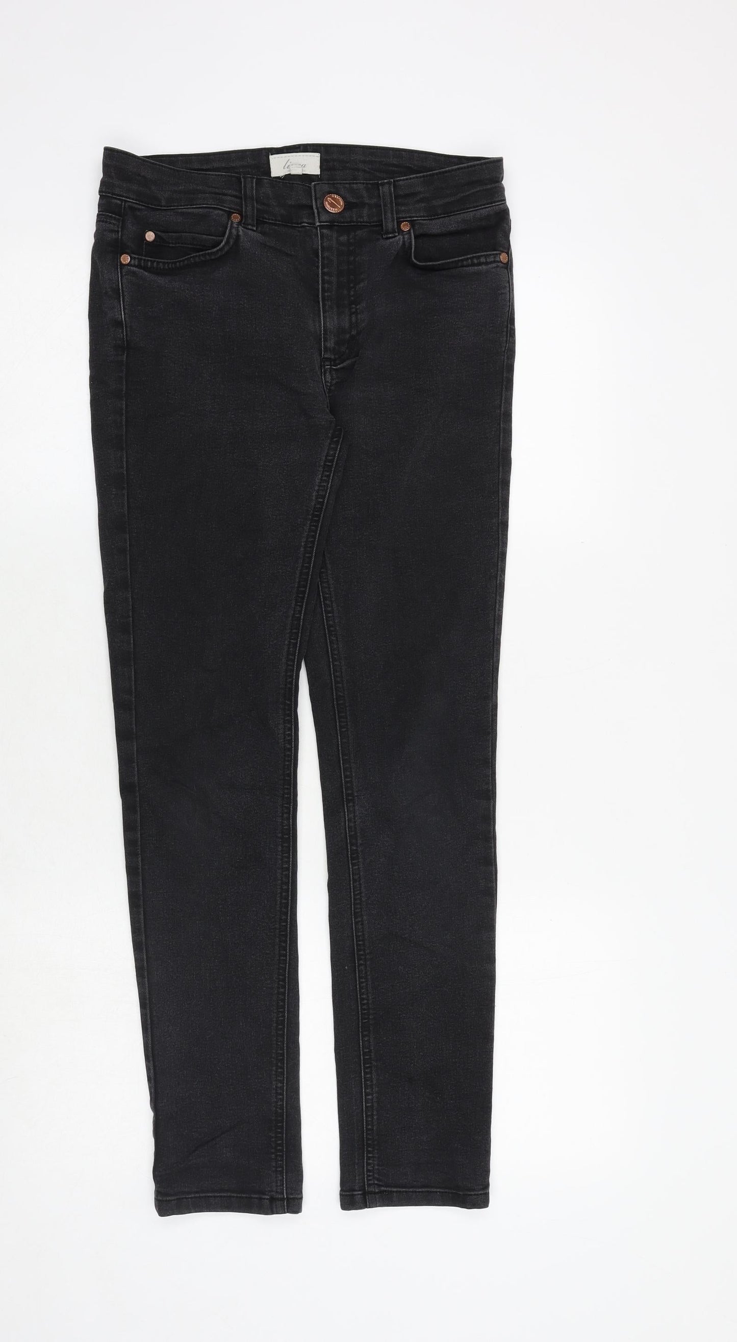 Linea Womens Black Cotton Skinny Jeans Size 8 Regular Zip