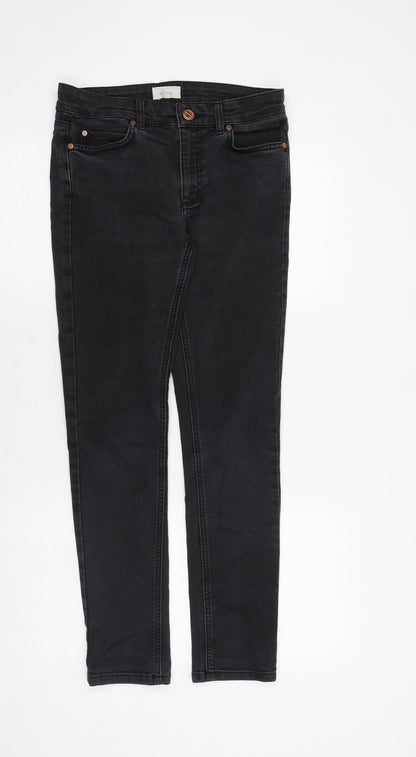 Linea Womens Black Cotton Skinny Jeans Size 8 Regular Zip