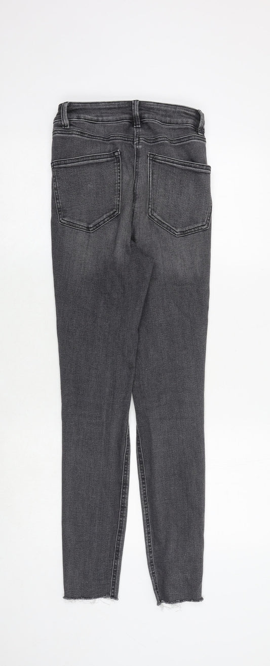 NEXT Womens Grey Cotton Skinny Jeans Size 6 Regular Zip