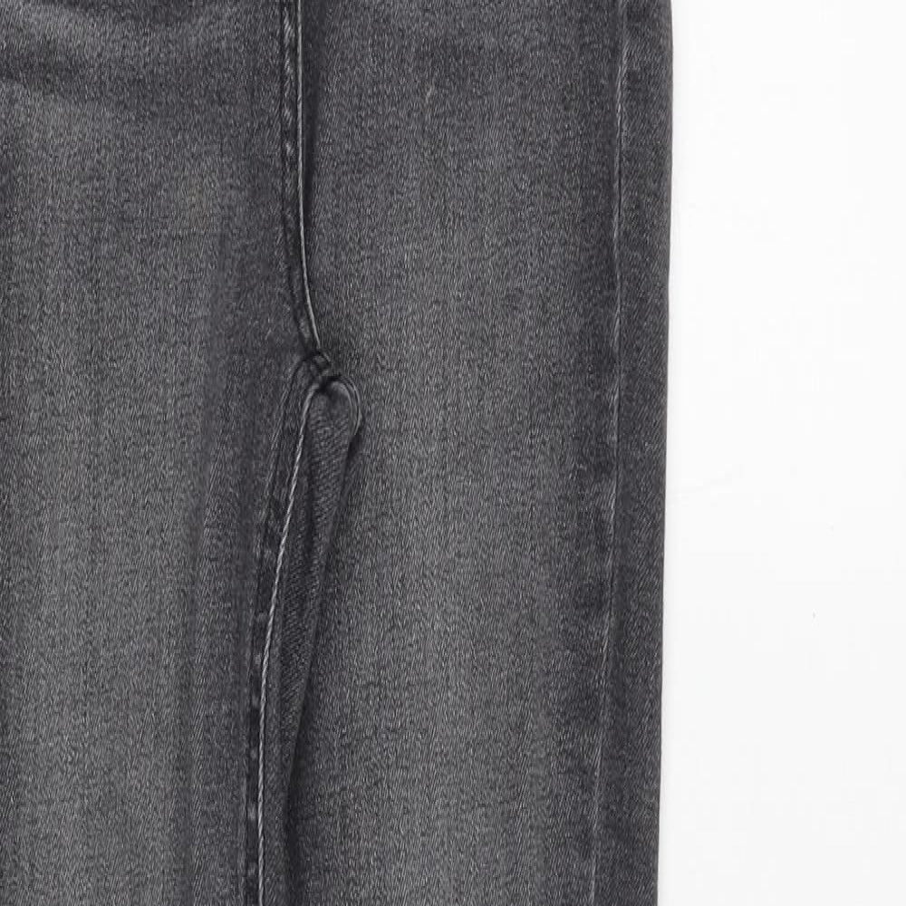 NEXT Womens Grey Cotton Skinny Jeans Size 6 Regular Zip