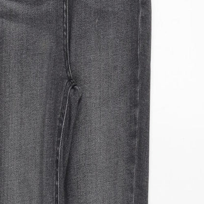 NEXT Womens Grey Cotton Skinny Jeans Size 6 Regular Zip