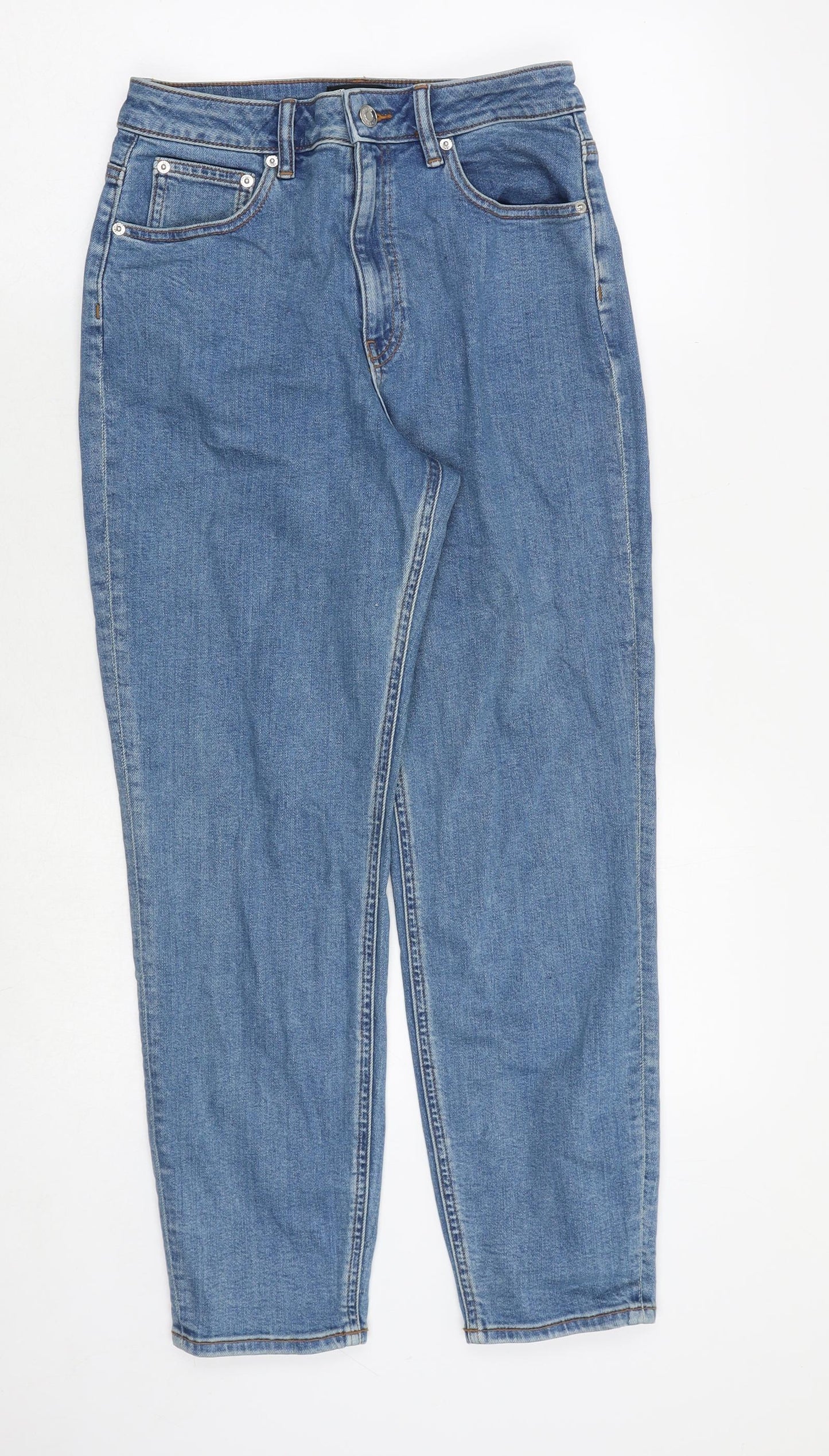 ASOS Womens Blue Cotton Tapered Jeans Size 28 in Regular Zip