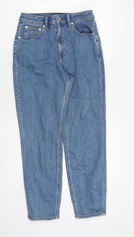 ASOS Womens Blue Cotton Tapered Jeans Size 28 in Regular Zip