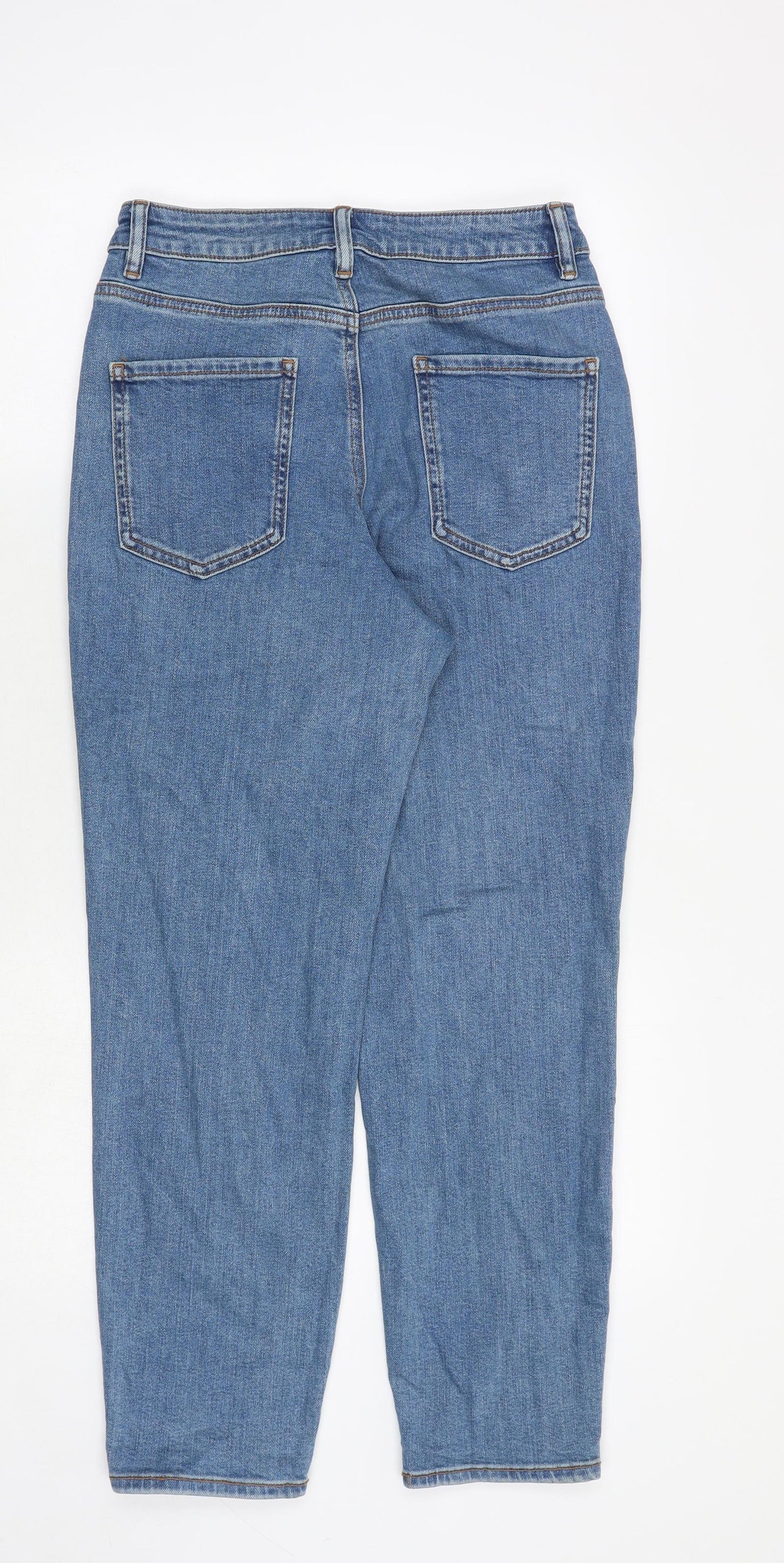 ASOS Womens Blue Cotton Tapered Jeans Size 28 in Regular Zip