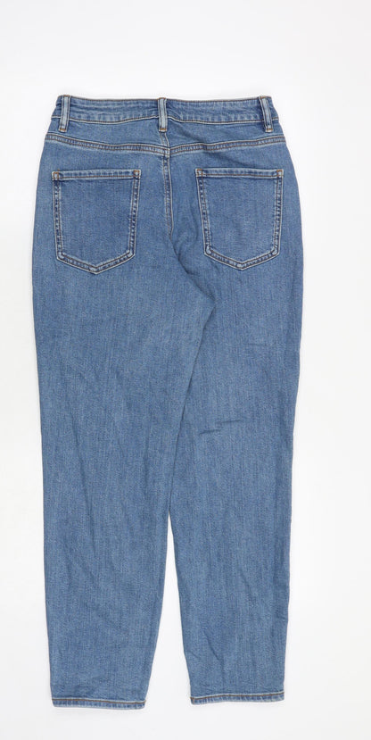 ASOS Womens Blue Cotton Tapered Jeans Size 28 in Regular Zip