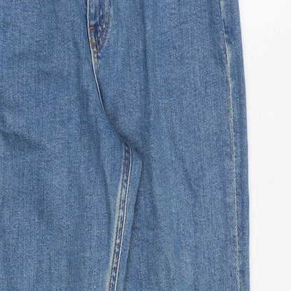 ASOS Womens Blue Cotton Tapered Jeans Size 28 in Regular Zip