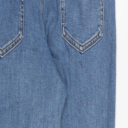 ASOS Womens Blue Cotton Tapered Jeans Size 28 in Regular Zip