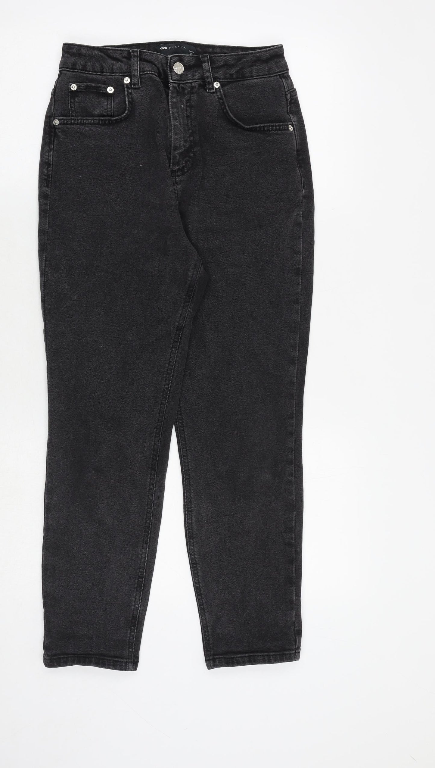 ASOS Womens Black Cotton Tapered Jeans Size 26 in L28 in Regular Zip