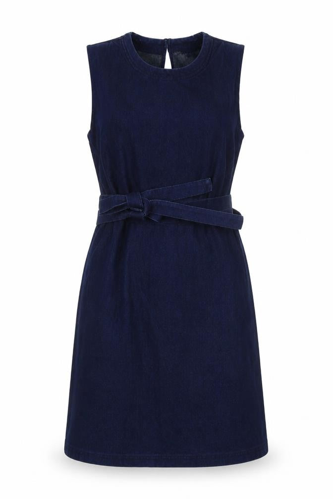 NEXT Womens Blue Cotton A-Line Size 8 Round Neck Tie