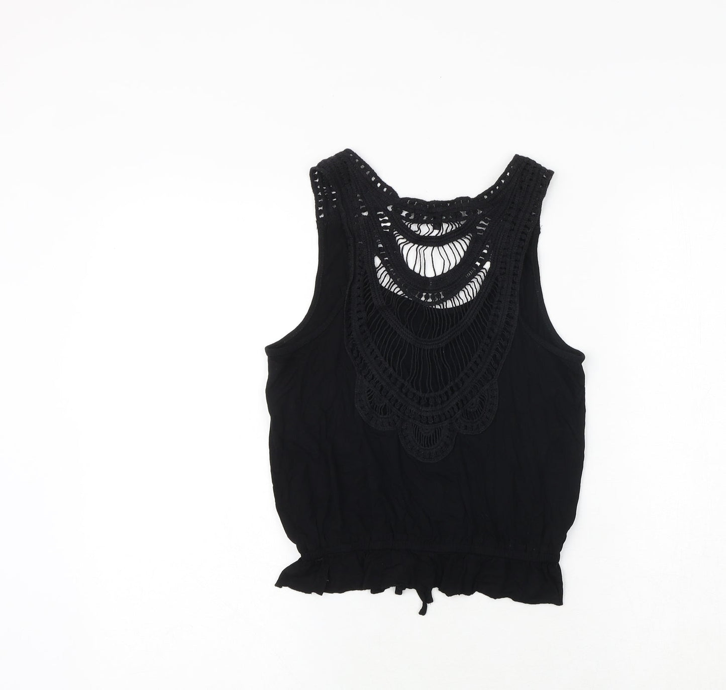 Womens UK Size S New Look Black Basic Tank
