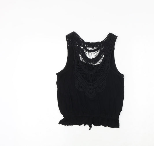 Womens UK Size S New Look Black Basic Tank