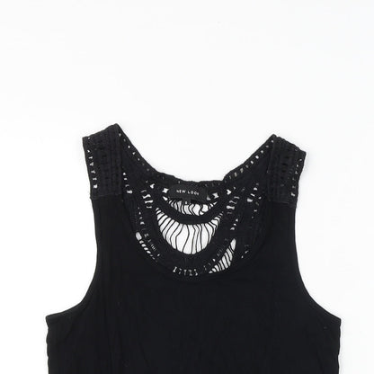 Womens UK Size S New Look Black Basic Tank