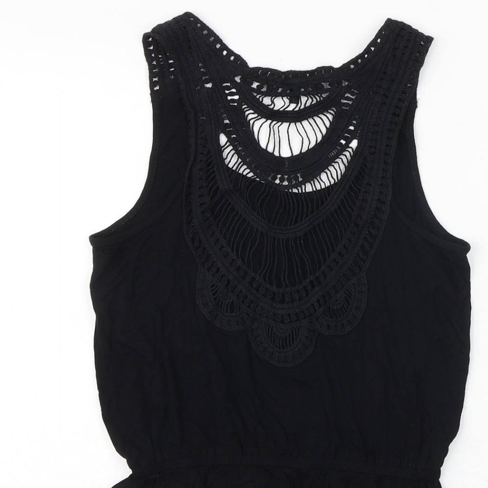 Womens UK Size S New Look Black Basic Tank
