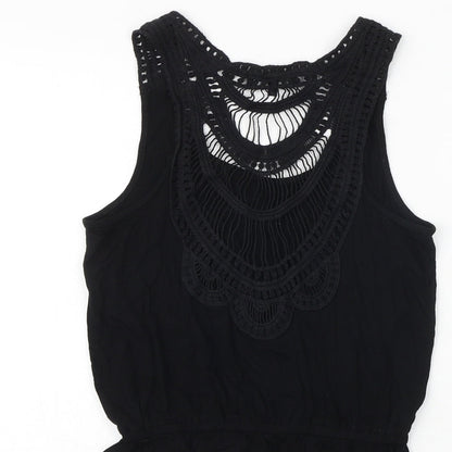 Womens UK Size S New Look Black Basic Tank