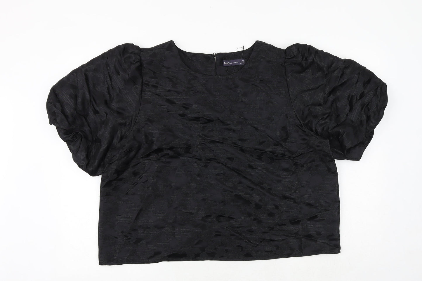 Womens UK Size 18 Marks and Spencer Black Cropped Tank