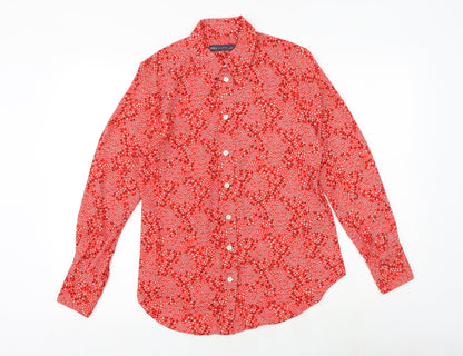 Womens UK Size 6 Marks and Spencer Red Basic Button-Up