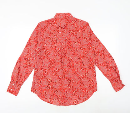 Womens UK Size 6 Marks and Spencer Red Basic Button-Up