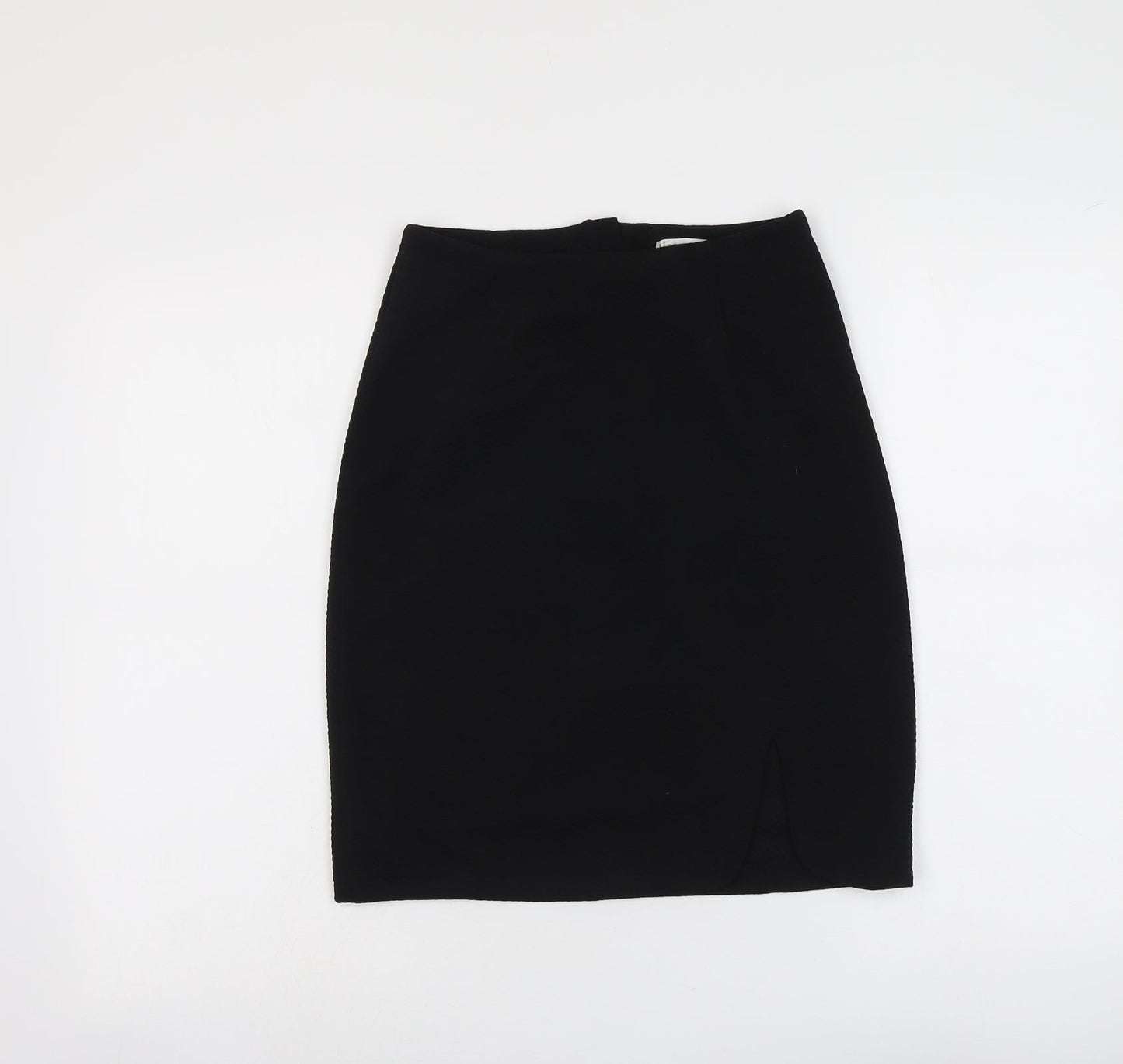 Uttam Boutique Womens Black Polyester A-Line Skirt Size 8 Zip