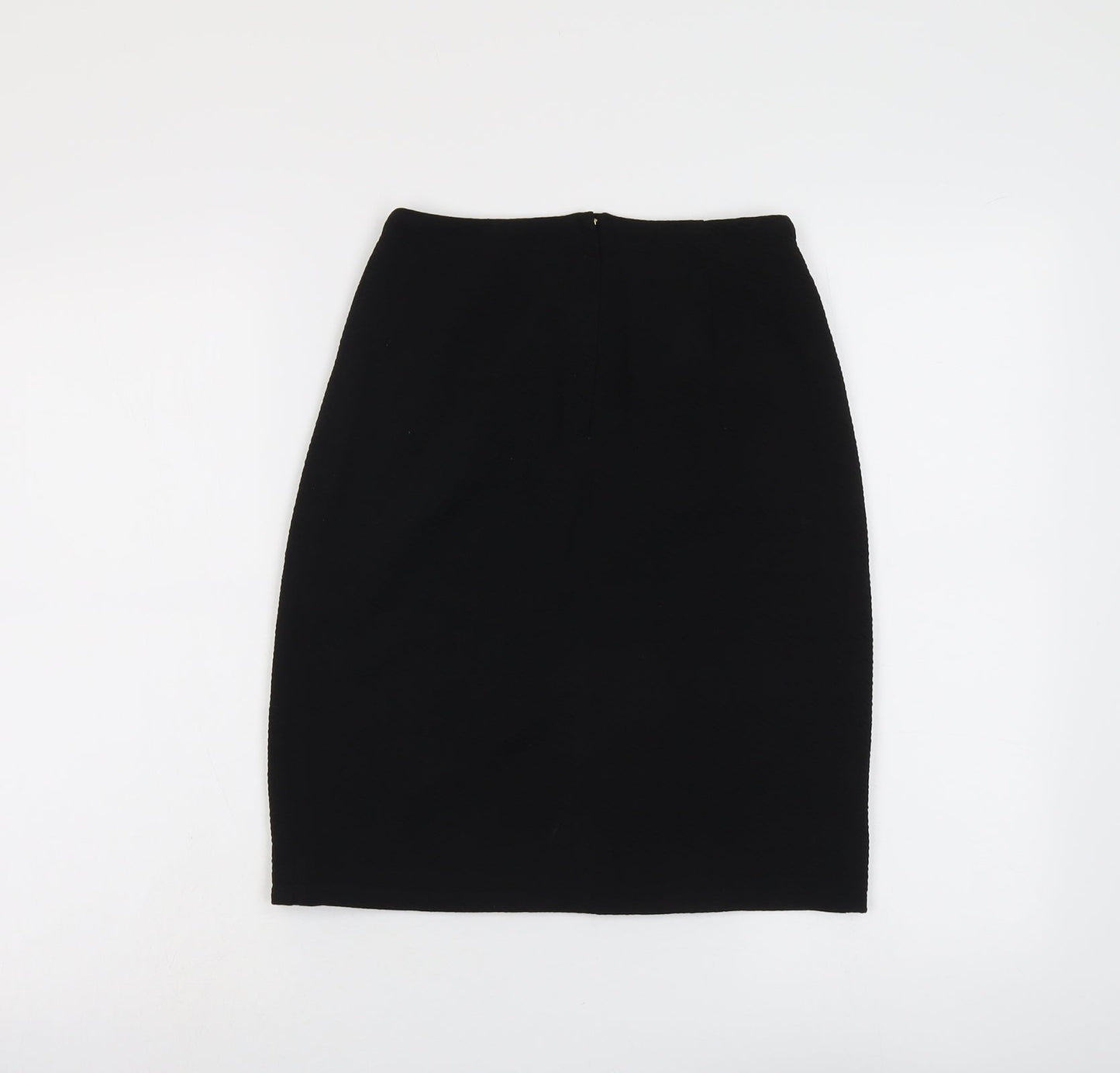 Uttam Boutique Womens Black Polyester A-Line Skirt Size 8 Zip